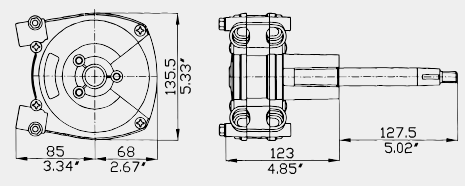 Uflex Lenkgetriebe T72FC mit Planetengetriebe