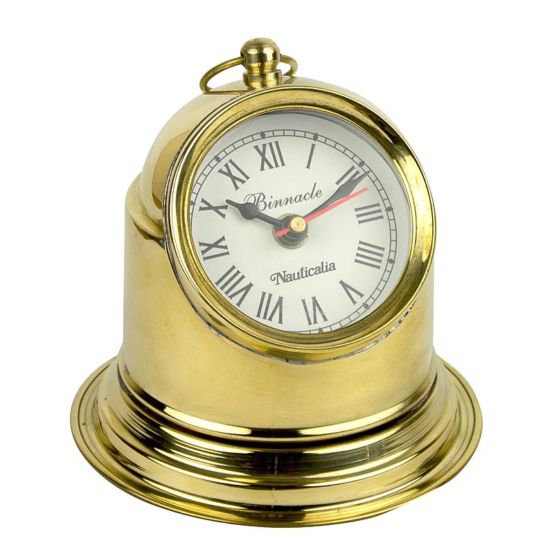 Kompass mit Uhr Messing