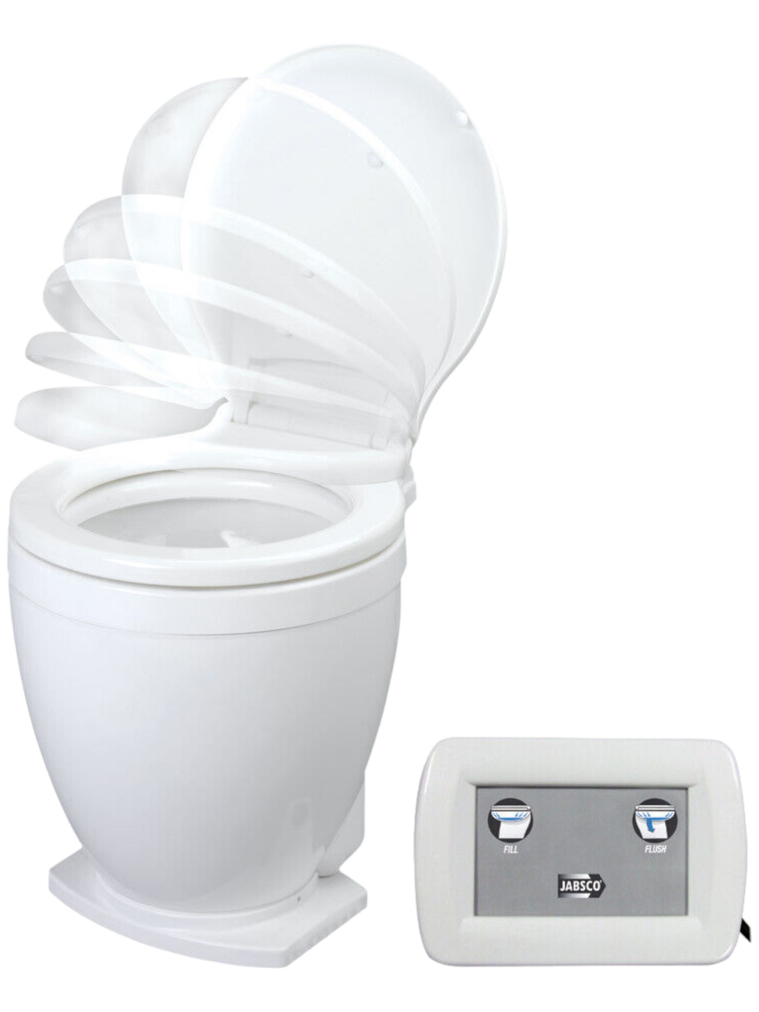 Jabsco-Toilette Lite Flush mit Wandschalter