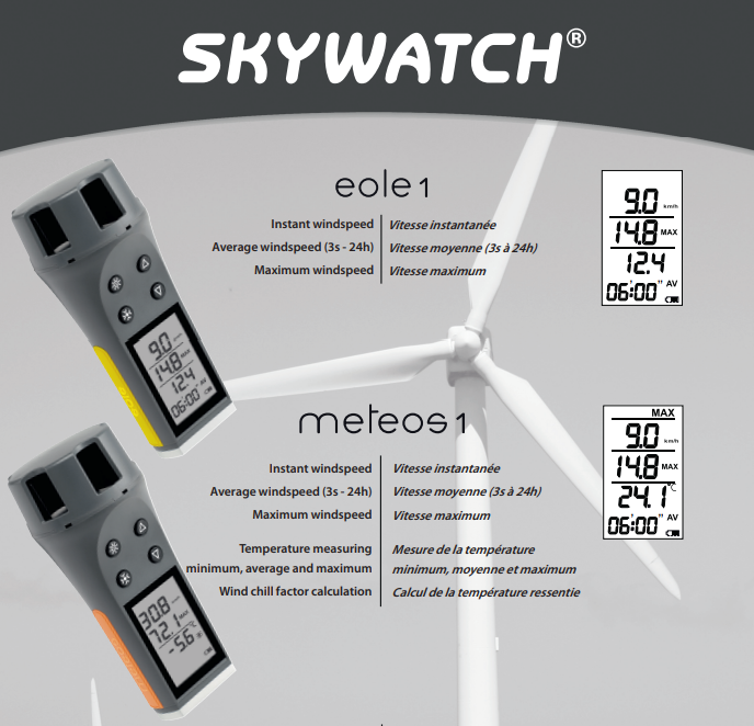 Skywatch Handwindmesser & Tasche