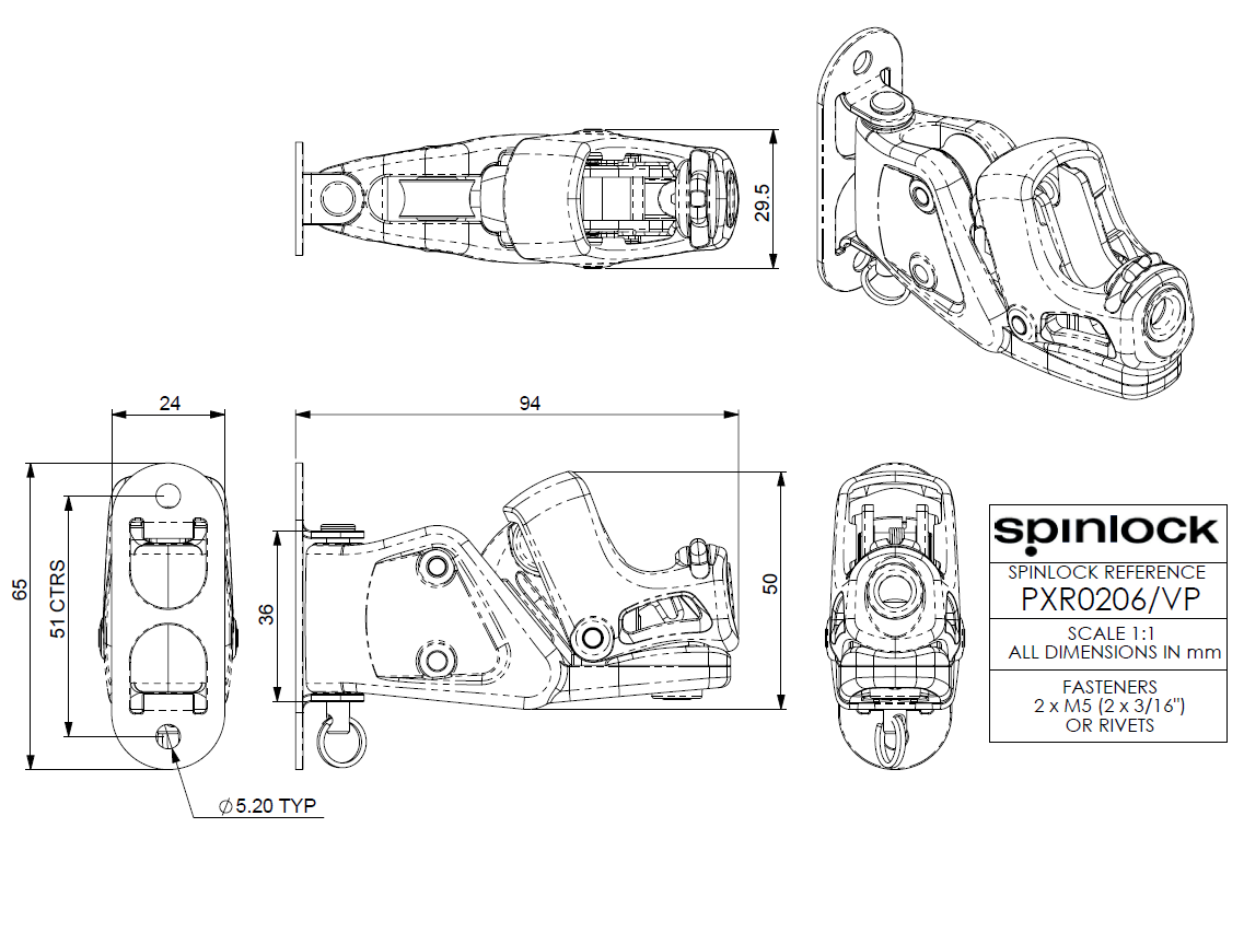 Spinlock PXR Powerklemme vertikal schwenkbar